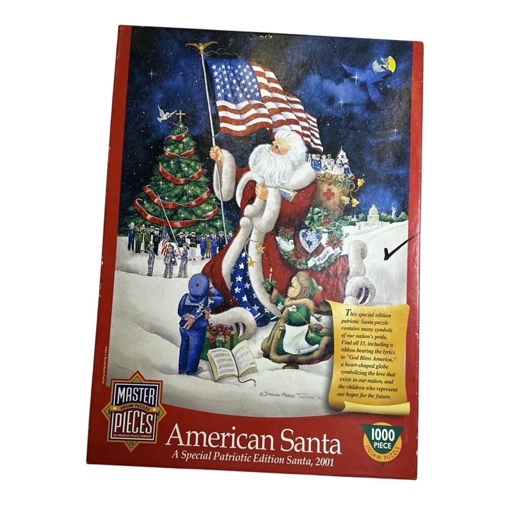 VTG American Santa A Special Patriotic Santa, 2001 JIGSAW Puzzle 1000 Pc. Master